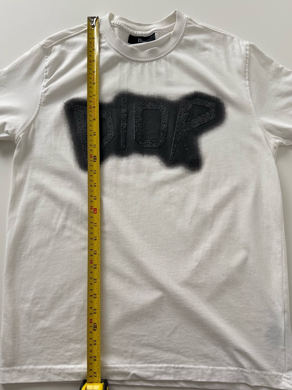 Dior White T‑Shirt with Black Graffiti Logo Sz L - Picture 4 of 8